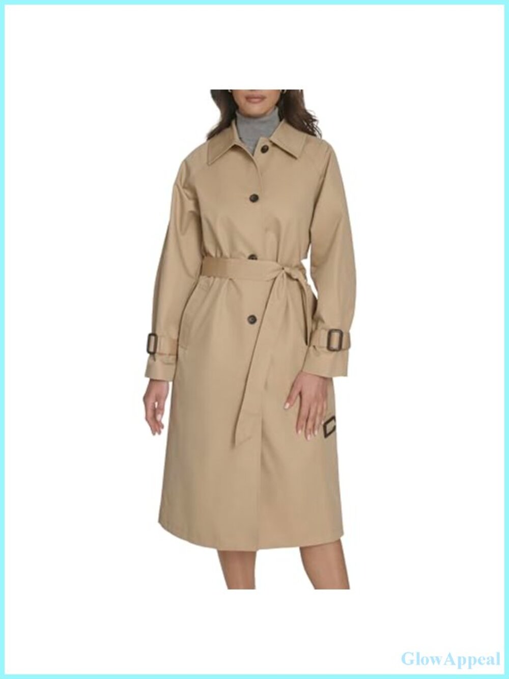 Classic Single Breasted Trench Coat Lightweight Cotton Blend Fall